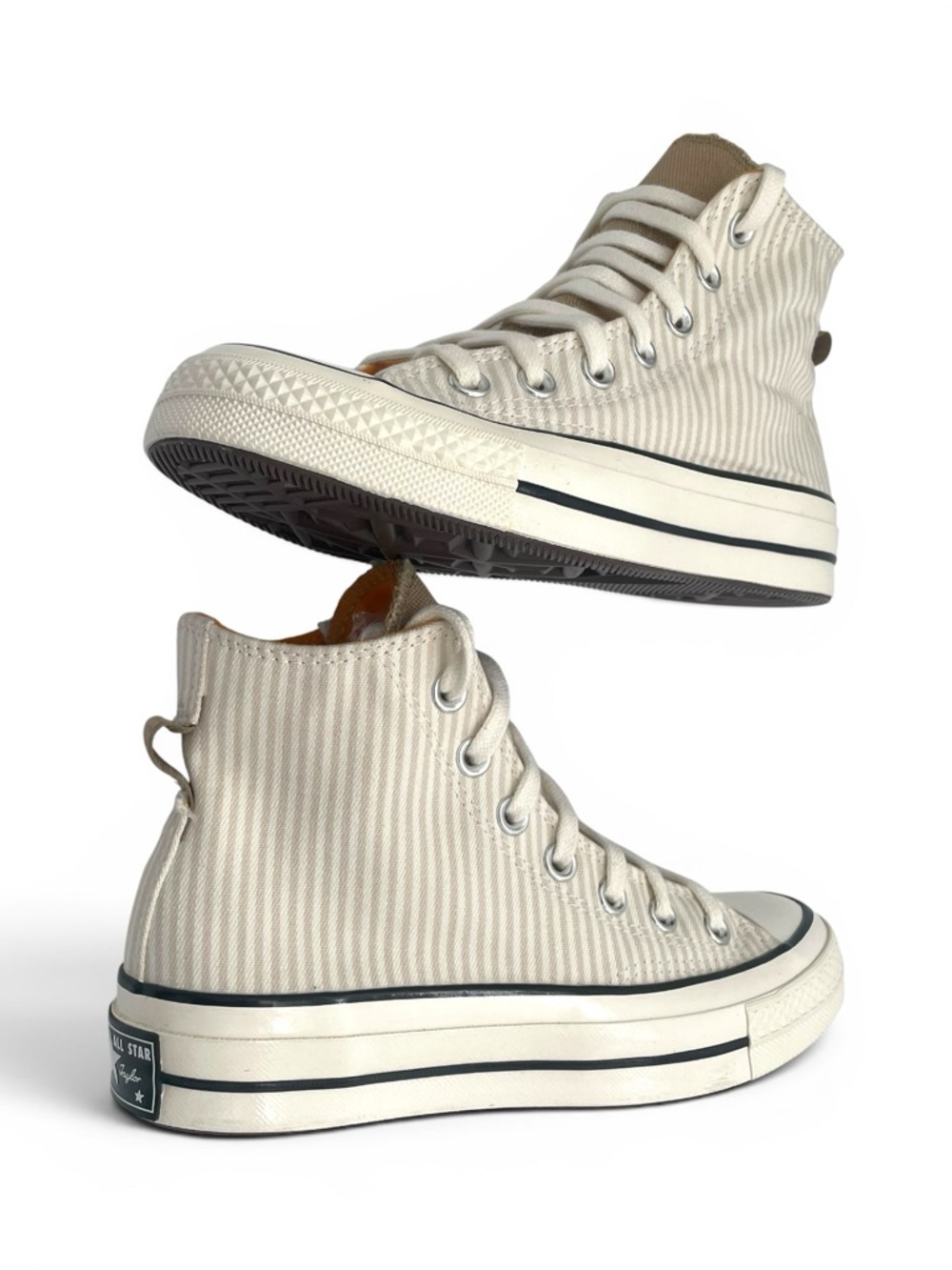 Converse Chuck Taylor High Top Cream Stripe Unisex W5.5 M3.5 EU36 - Picture 6 of 10